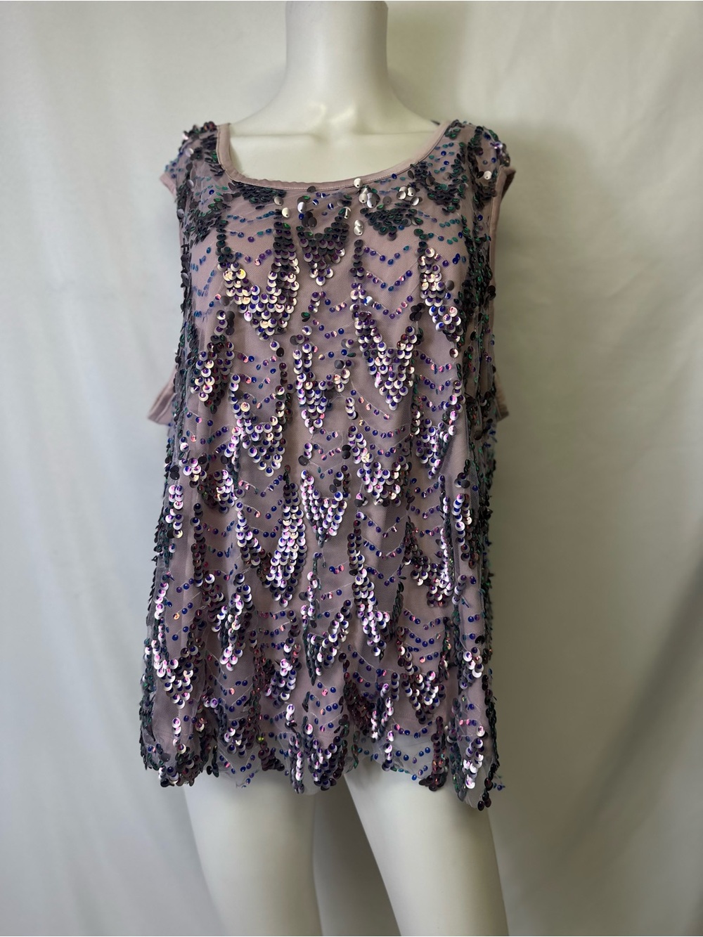 Torrid Sequin Tank Top NWT — Dusty Pink Sparkly Party Blouse